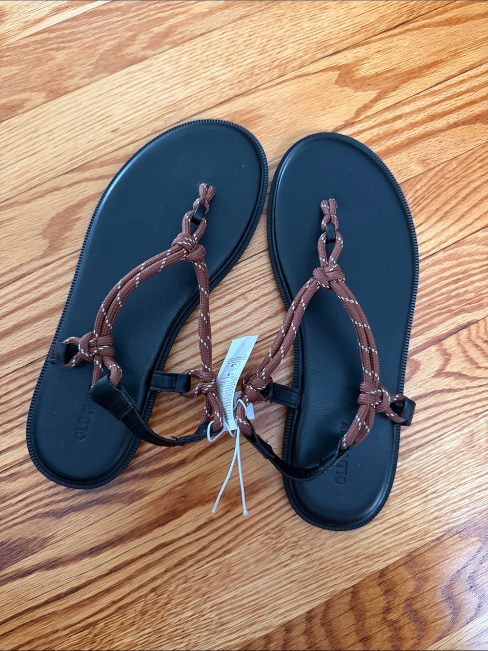 Old Navy Knotted Rope Thong Sandal NWT - Brown - Picture 1 of 3